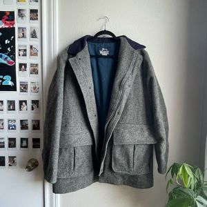 Woolrich Grey Woolen Coat L